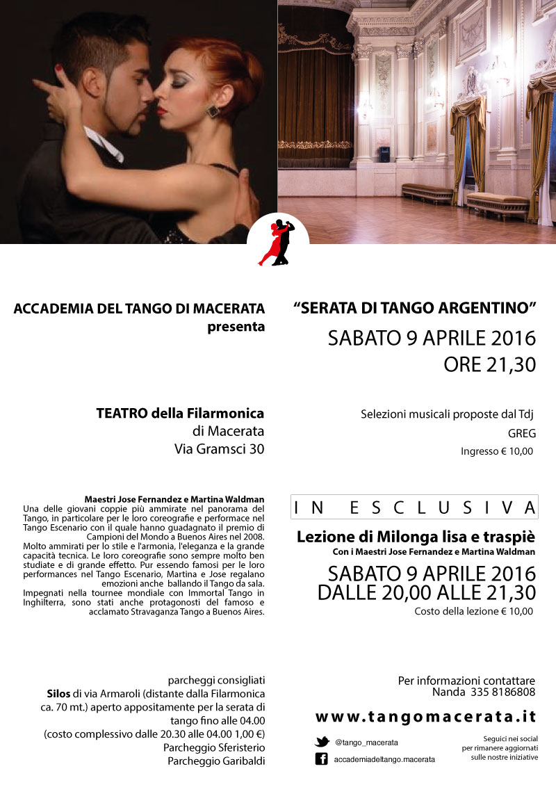Locandina Milonga Accademia del Tango di Macerata