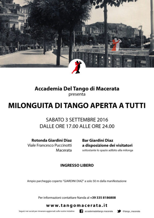 Milonguita di Tango aperta a tutti - Macerata 3 Settembre 2016  Rotonda giardini Diaz